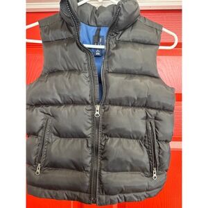 Gap Kids Black Puffer Vest Sleeveless Quilted Jacket‎ Blue Lining Size S 6-7